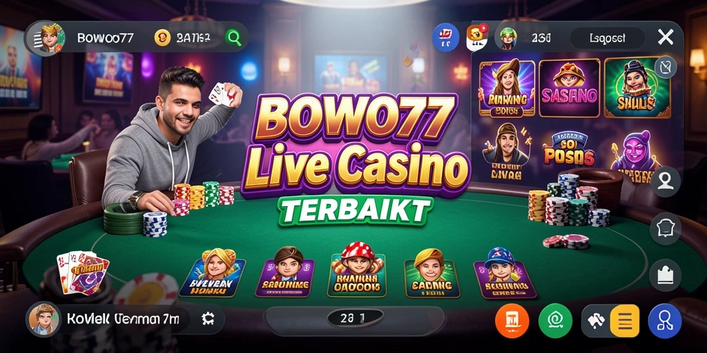 Tampilan gameplay BOWO77 dengan dealer langsung yang interaktif.