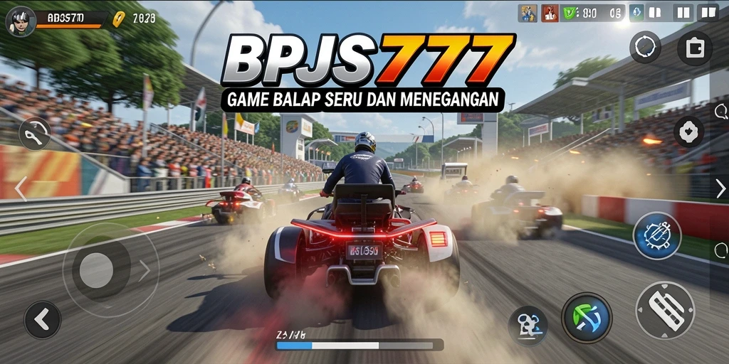 Screenshot gameplay BPJS777 yang menampilkan momen balapan seru.