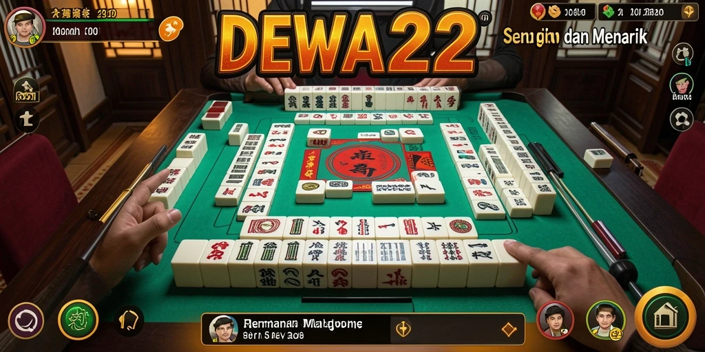 Tampilan gameplay DEWA22 yang menampilkan keseruan Mahjong.