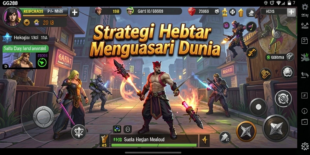 Tampilan gameplay yang mendebarkan dalam permainan strategi GG288.