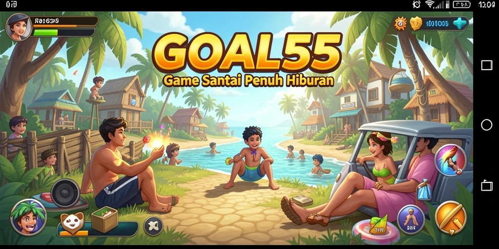 Tampilan gameplay GOAL55 yang cerah dan menarik.