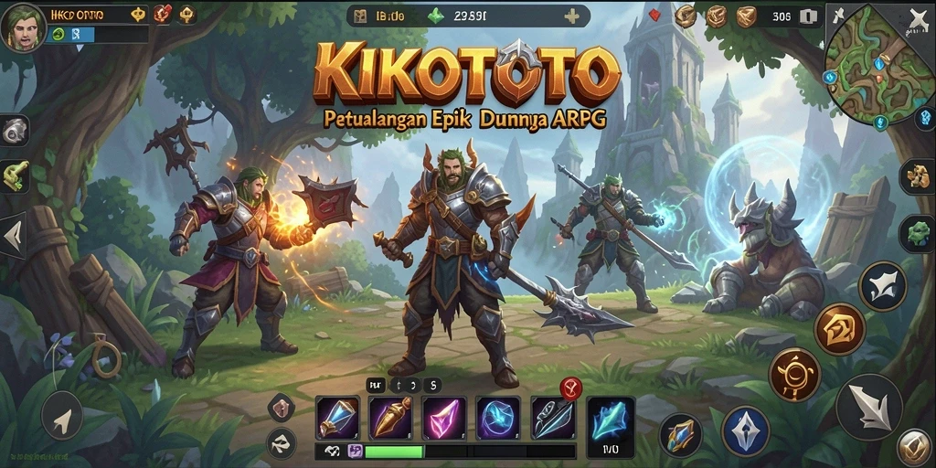 Screenshot gameplay KIKOTOTO dengan karakter beraksi melawan musuh.