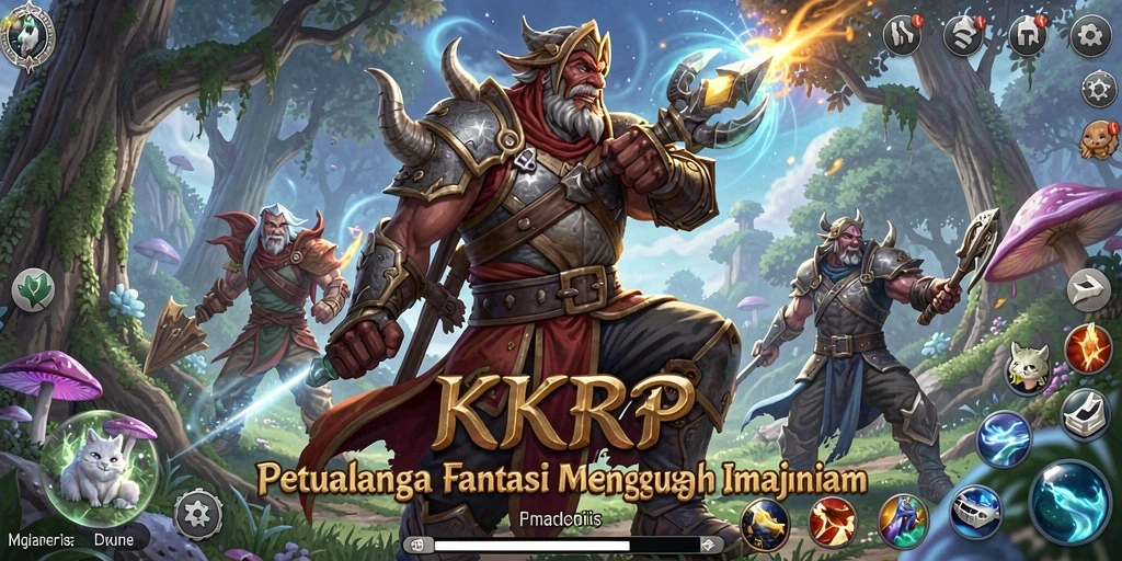 Tangkapan layar gameplay KKRP yang menampilkan pertempuran RPG epik.