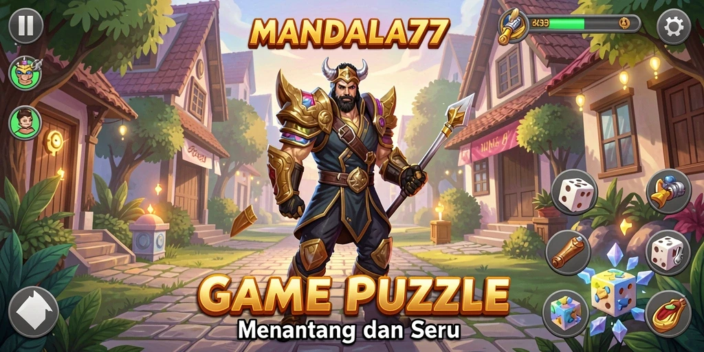 Screenshot game MANDALA77 menampilkan gameplay menantang puzzle.