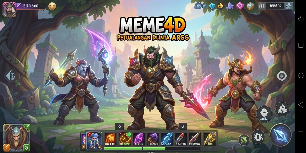 Tampilan gameplay menarik dari MEME4D yang penuh aksi ARPG.