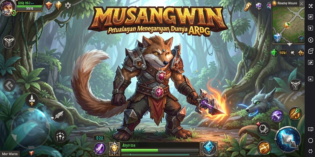 Screenshot gameplay MUSANGWIN dengan aksi pertarungan seru.