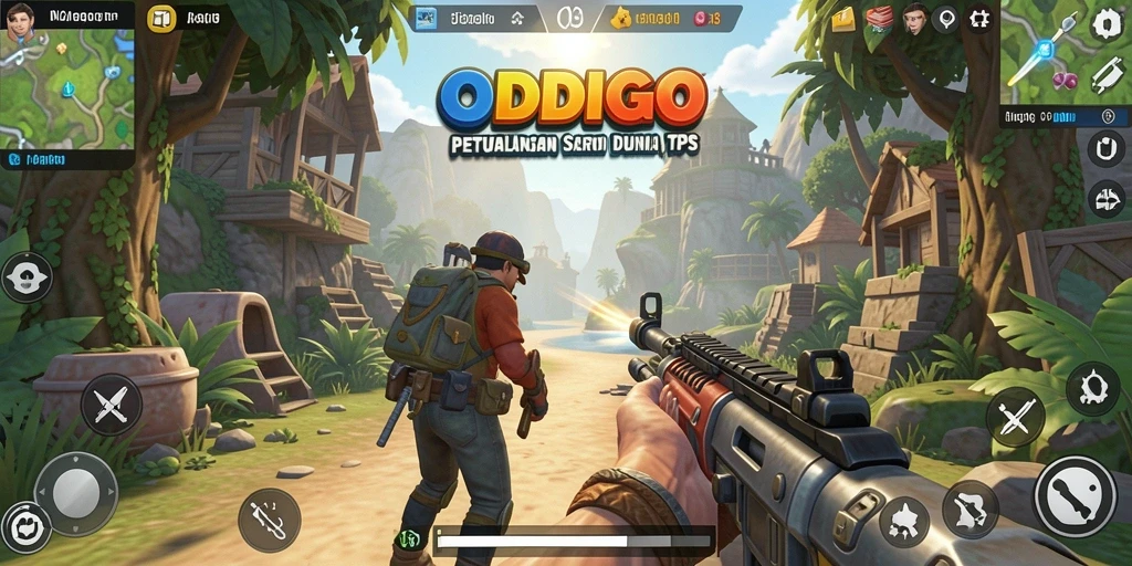 Screenshot gameplay ODDIGO menampilkan aksi TPS yang mendebarkan.