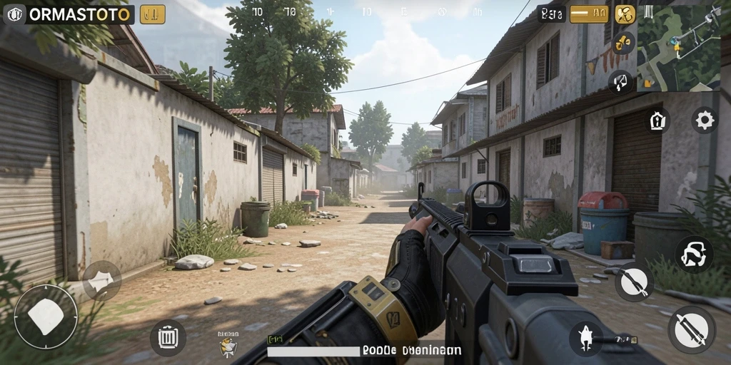 Tangkapan layar gameplay ORMASTOTO menampilkan pertempuran intens.