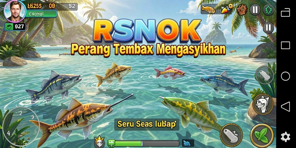 Tampilan gameplay seru dari RSNOK menembak ikan.