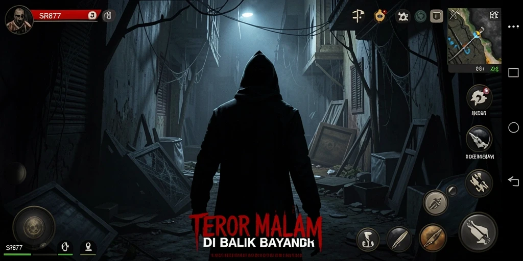 Tampilan gameplay SR877 yang menegangkan dan mencekam.