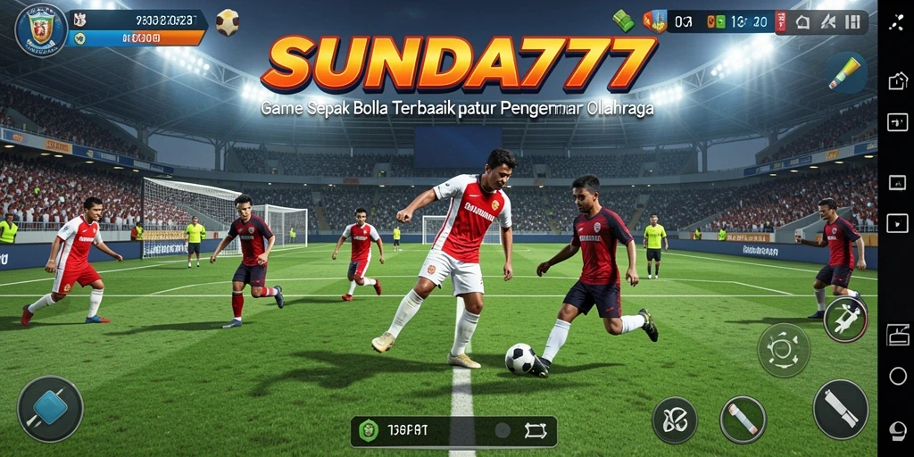 Tampilan gameplay SUNDA777 dengan aksi sepak bola yang mendebarkan.