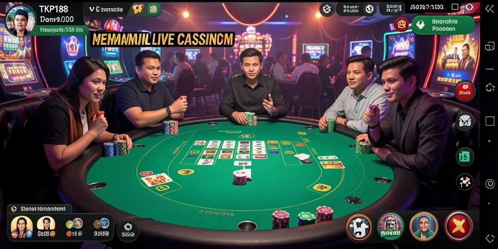 Tampilan gameplay Live Casino yang menarik dan interaktif dari TKP188.